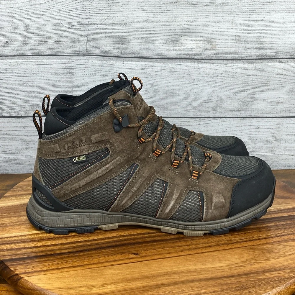 Cabelas 360 Mid Gore-Tex Vibram Hiking Boot Brown Leather Waterproof Men’s 13 D